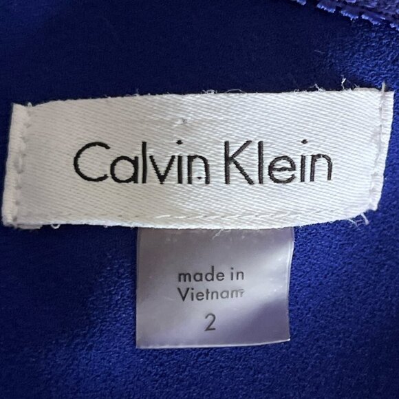 Calvin Klein Womens One Shoulder Dress Size 2 Blue Party Cocktail Event Occasion - Picture 6 of 8